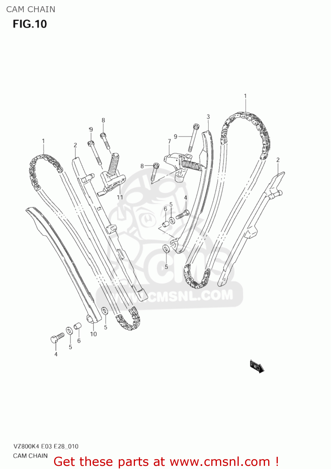 CAM CHAIN VZ800 MARAUDER 2004 (K4) USA (E03)