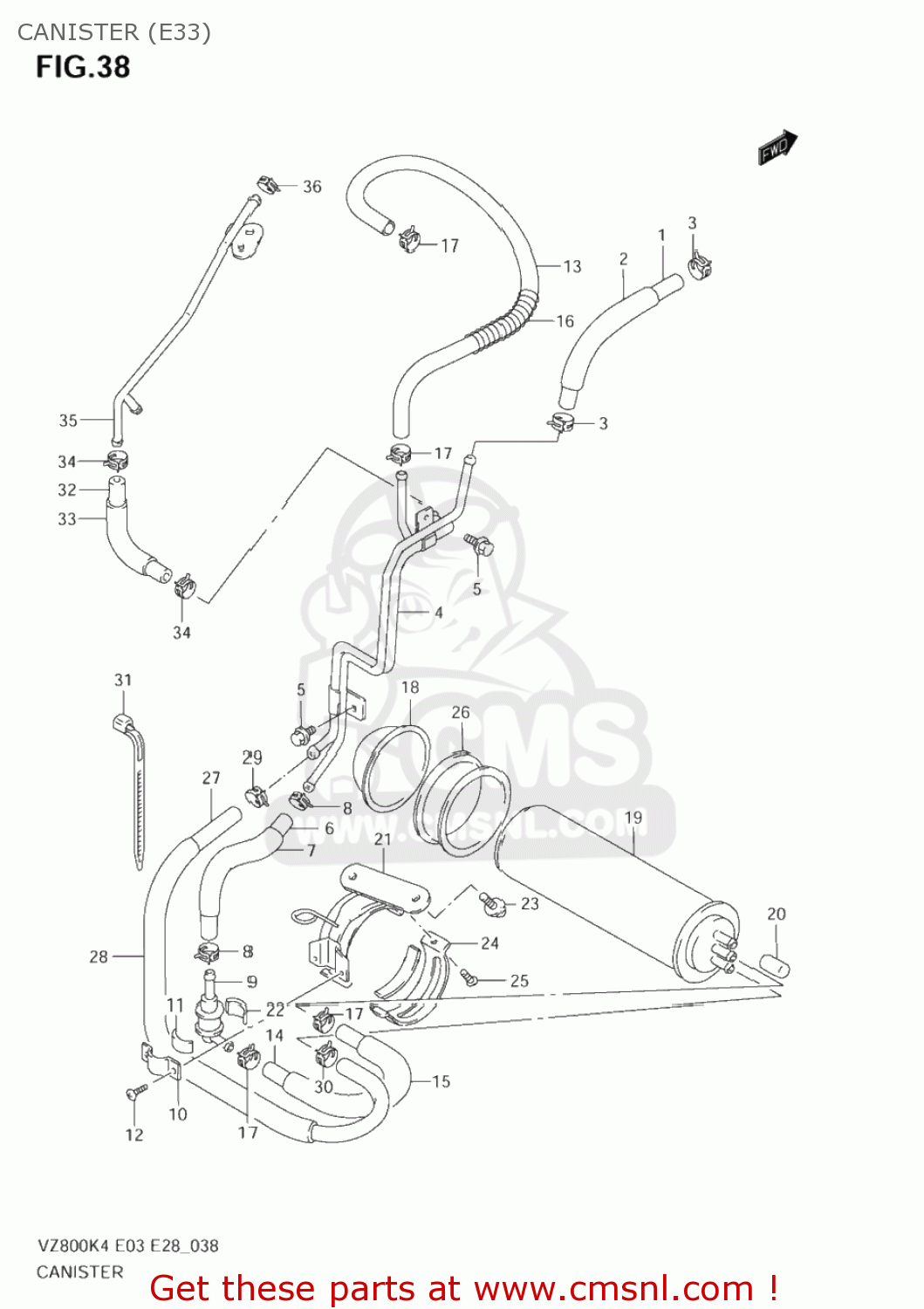 CANISTER (E33) VZ800 MARAUDER 2004 (K4) USA (E03)
