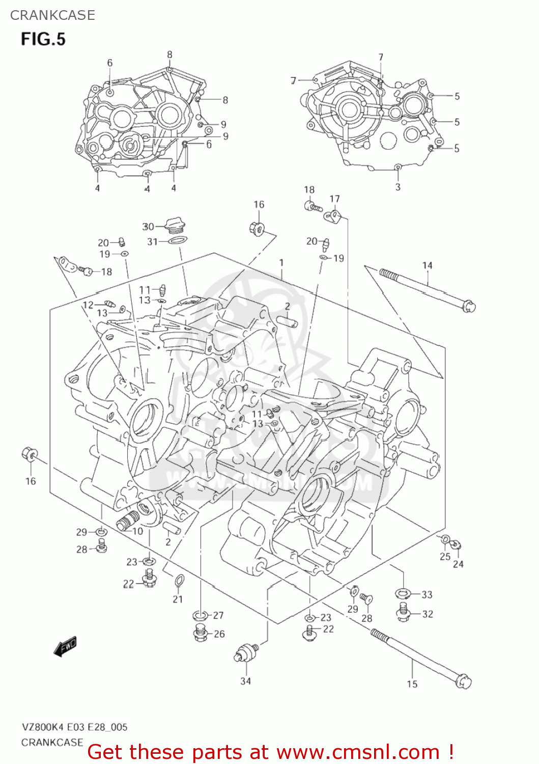 CRANKCASE VZ800 MARAUDER 2004 (K4) USA (E03)