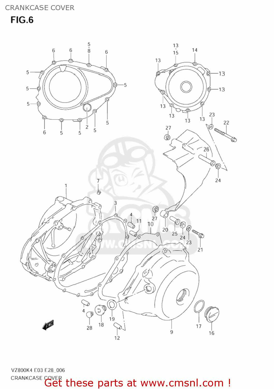 CRANKCASE COVER VZ800 MARAUDER 2004 (K4) USA (E03)