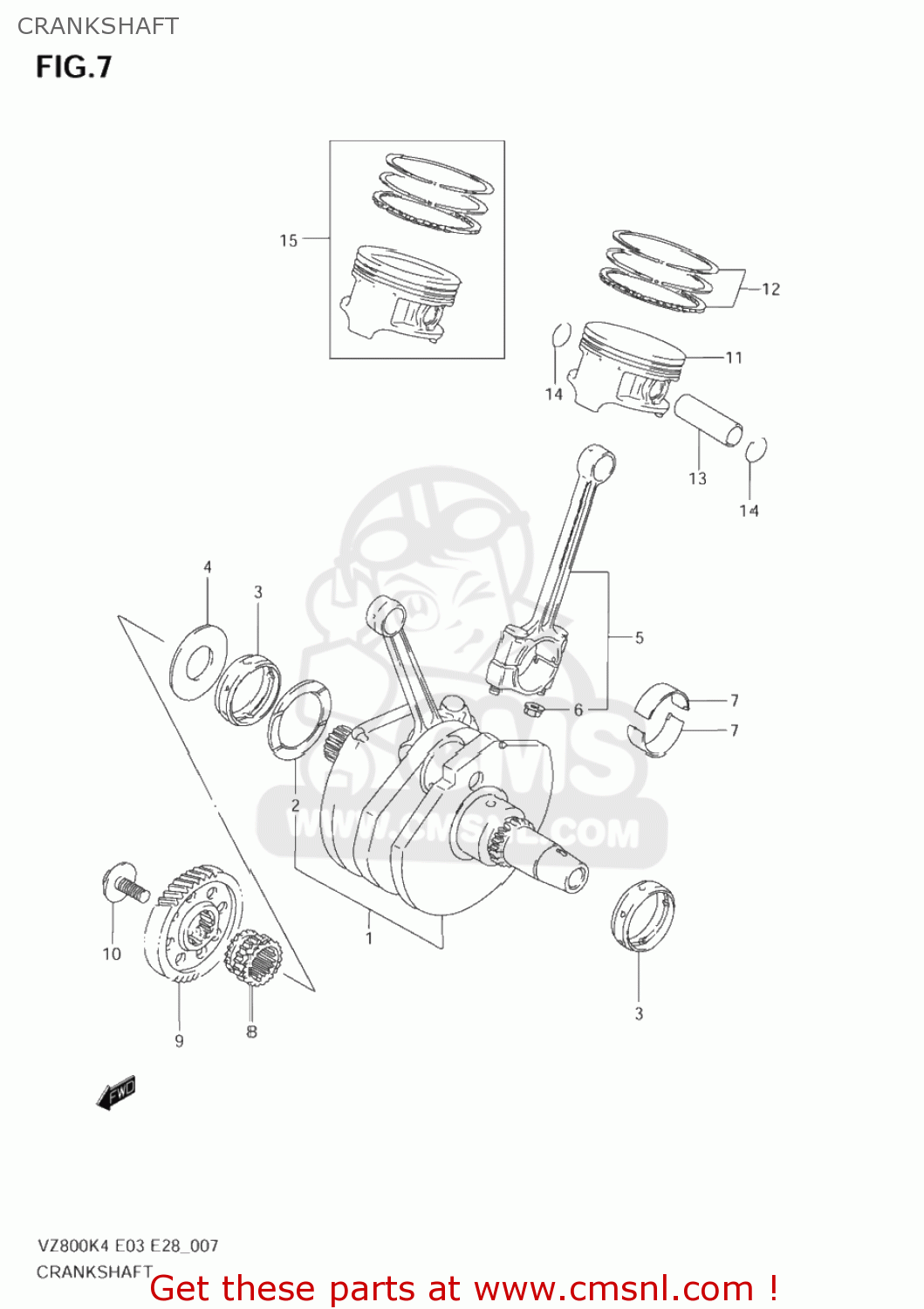 CRANKSHAFT VZ800 MARAUDER 2004 (K4) USA (E03)