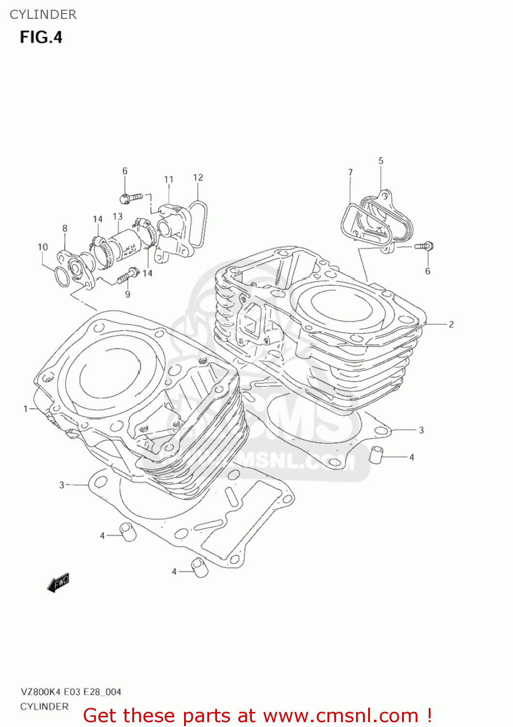 CYLINDER VZ800 MARAUDER 2004 (K4) USA (E03)