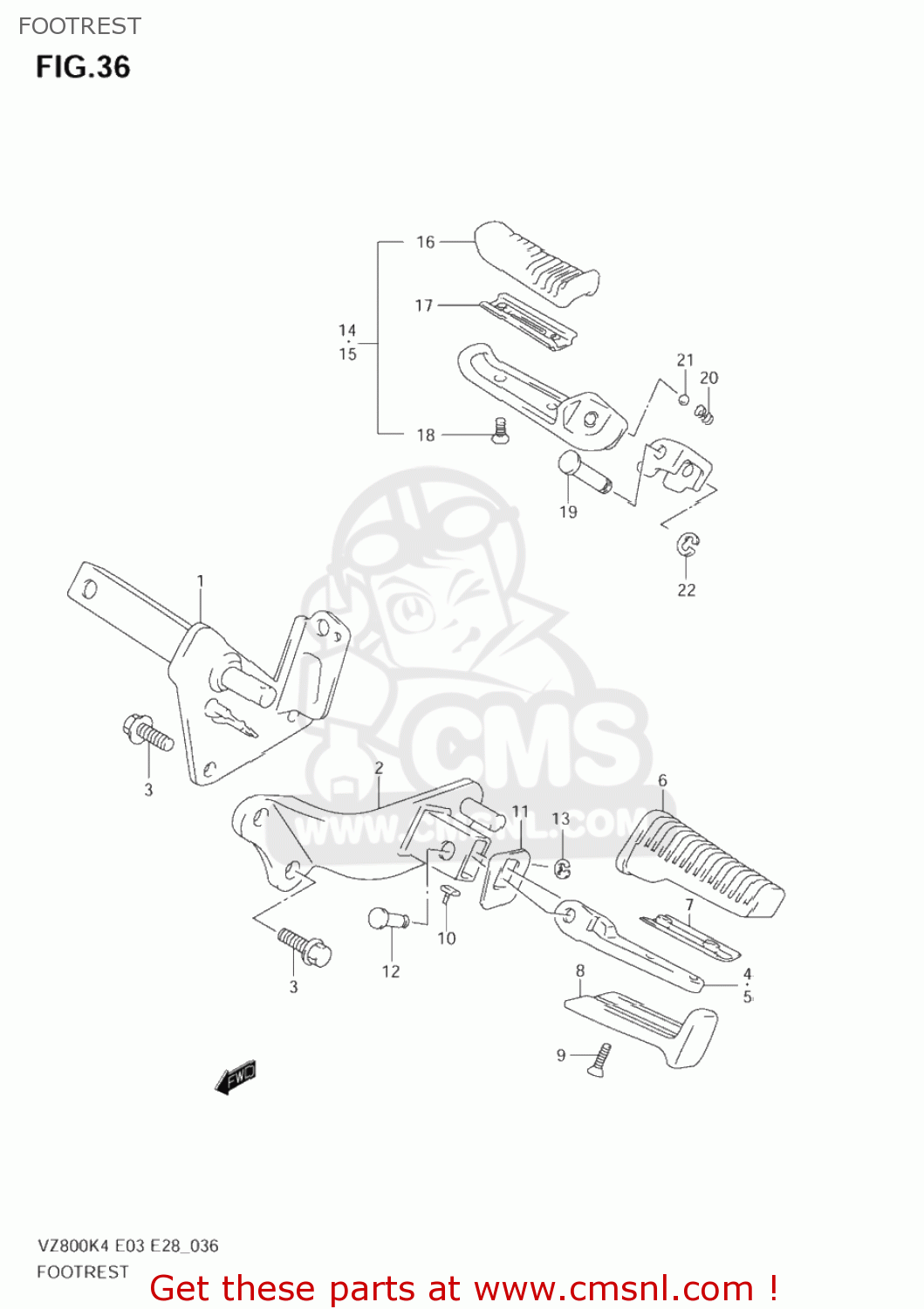 FOOTREST VZ800 MARAUDER 2004 (K4) USA (E03)