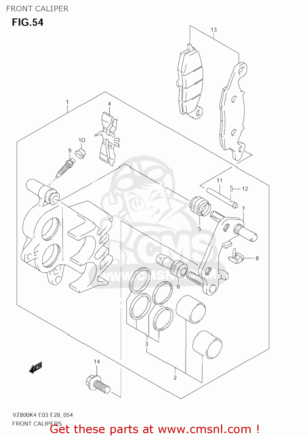 FRONT CALIPER VZ800 MARAUDER 2004 (K4) USA (E03)