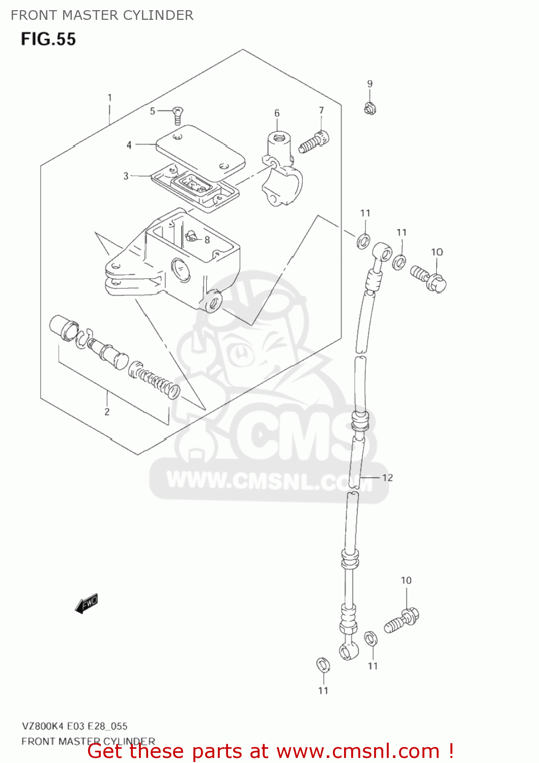 FRONT MASTER CYLINDER VZ800 MARAUDER 2004 (K4) USA (E03)