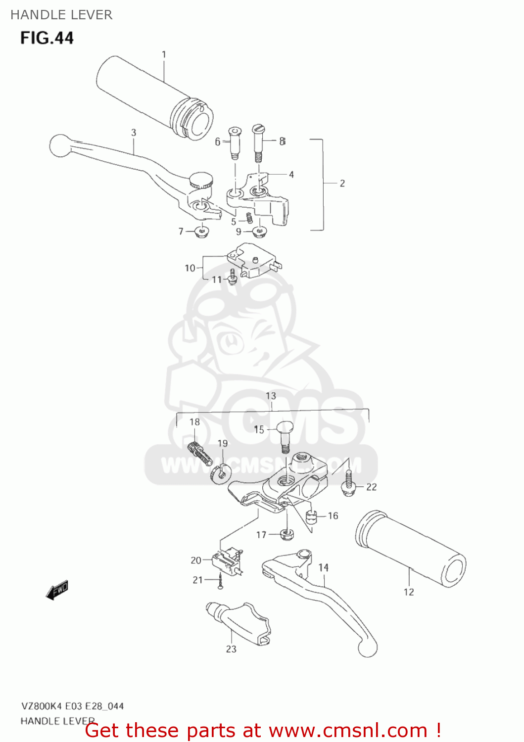 HANDLE LEVER VZ800 MARAUDER 2004 (K4) USA (E03)