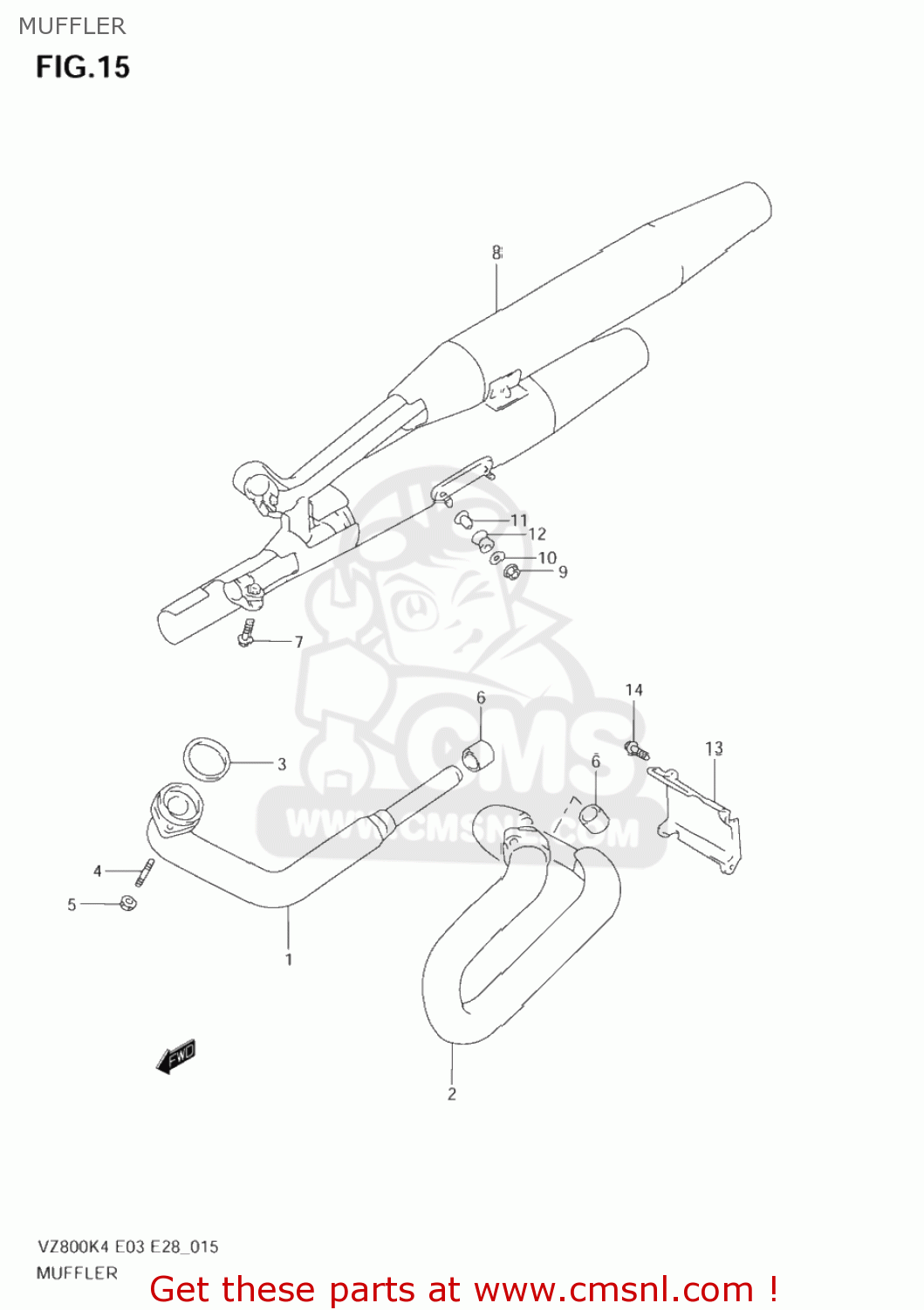 MUFFLER VZ800 MARAUDER 2004 (K4) USA (E03)