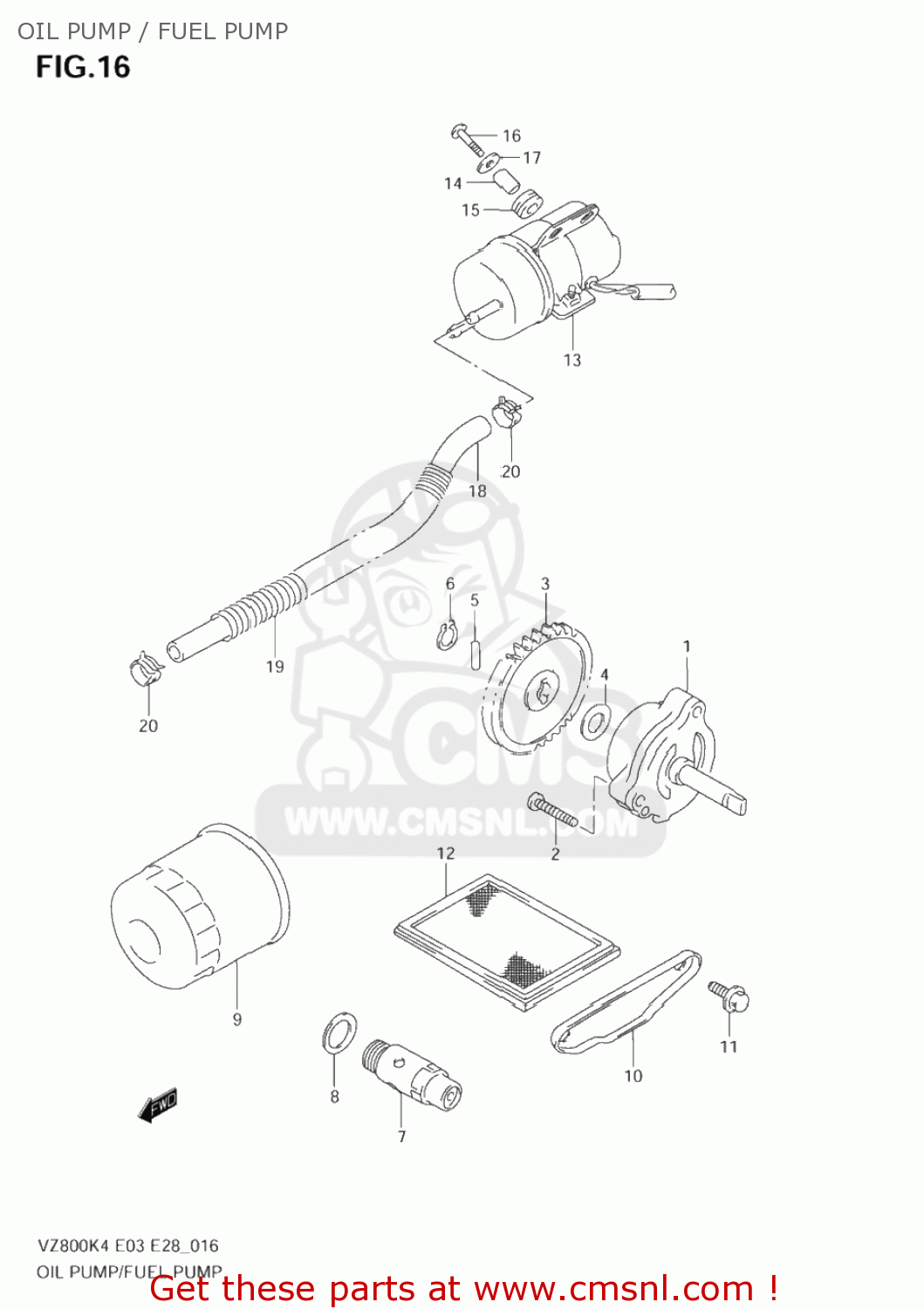 OIL PUMP / FUEL PUMP VZ800 MARAUDER 2004 (K4) USA (E03)