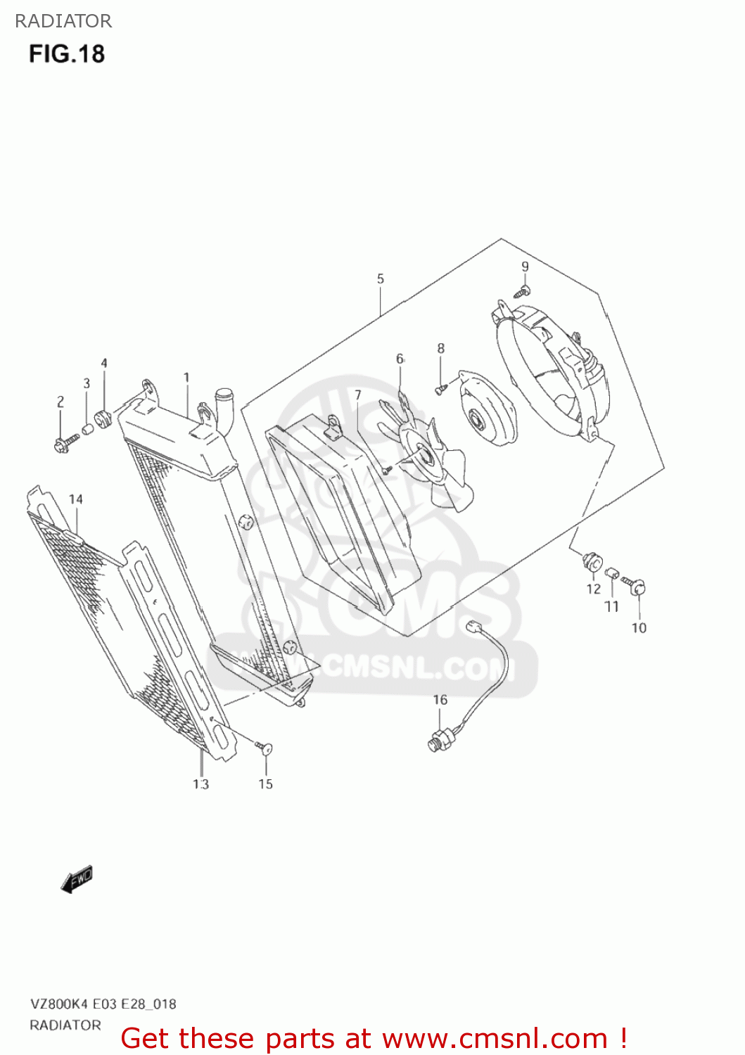 RADIATOR VZ800 MARAUDER 2004 (K4) USA (E03)