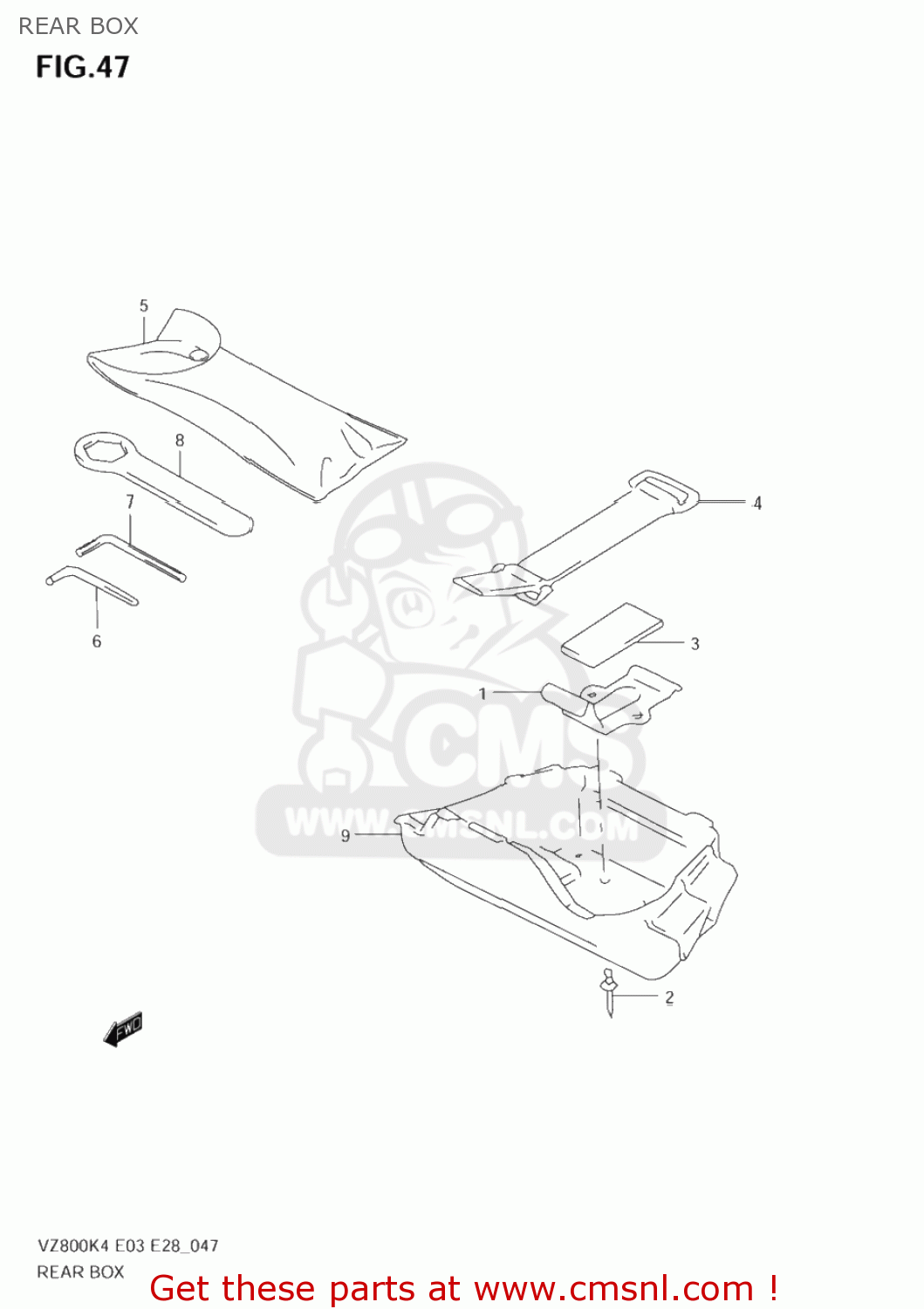 REAR BOX VZ800 MARAUDER 2004 (K4) USA (E03)