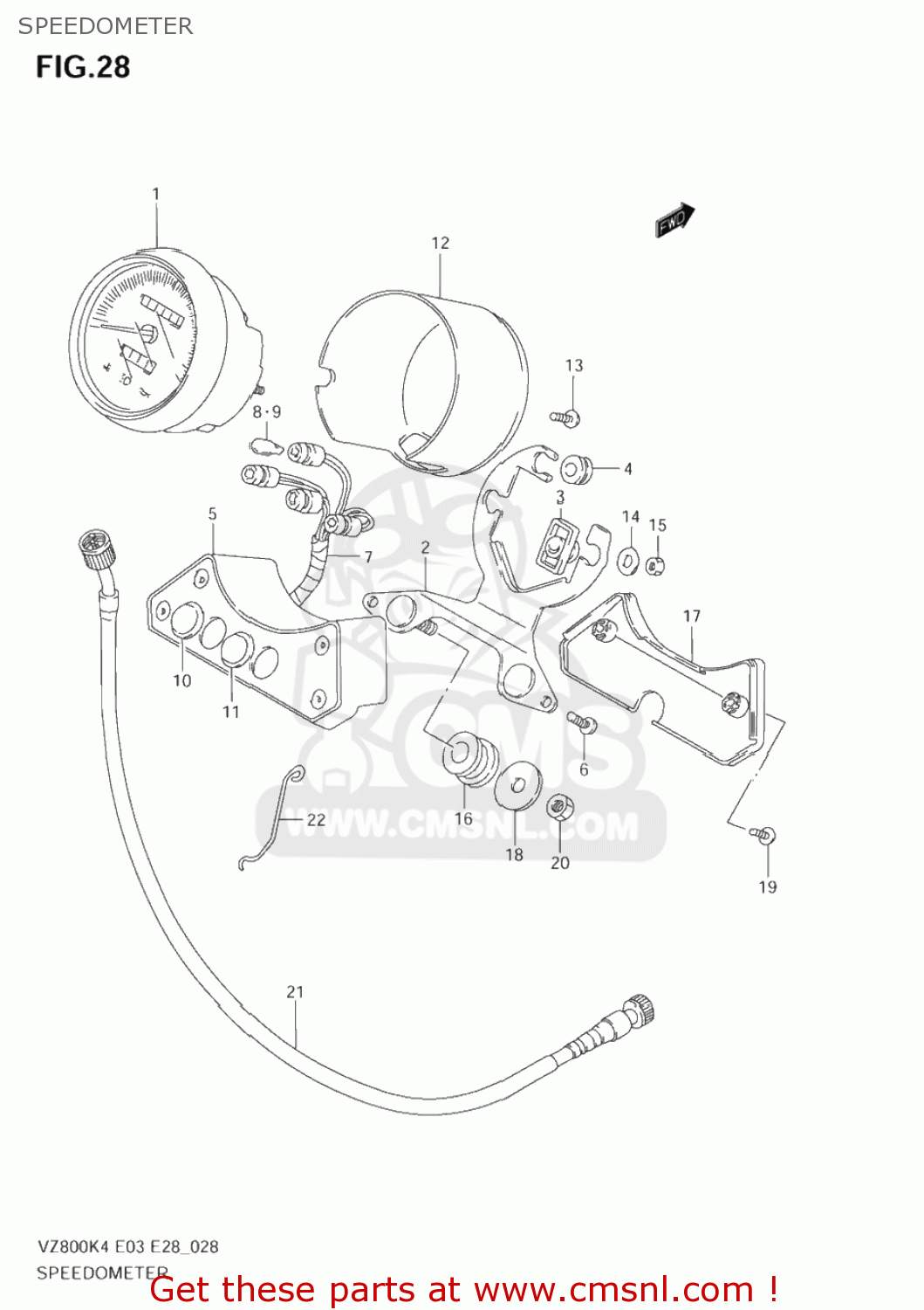 SPEEDOMETER VZ800 MARAUDER 2004 (K4) USA (E03)
