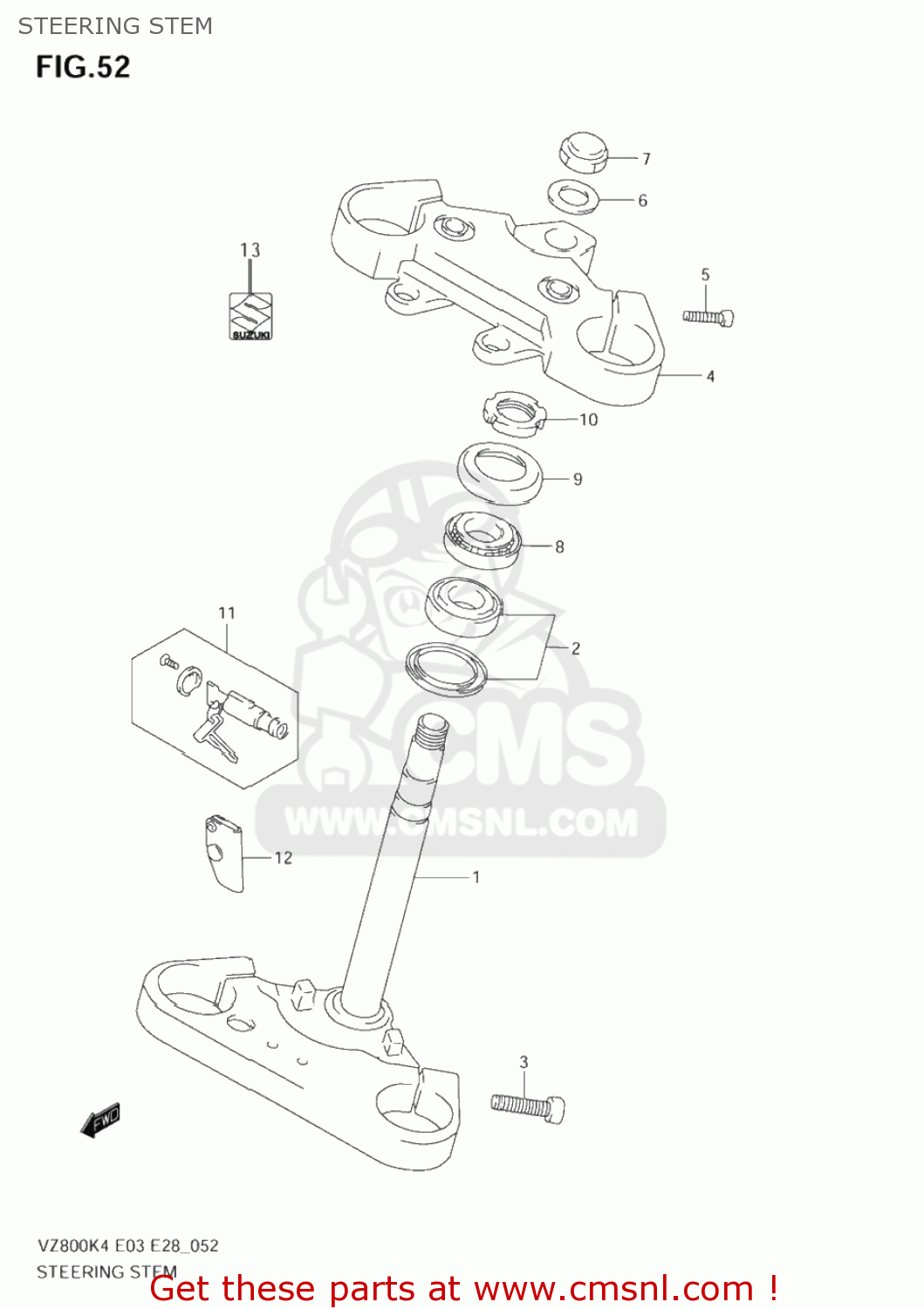 STEERING STEM VZ800 MARAUDER 2004 (K4) USA (E03)