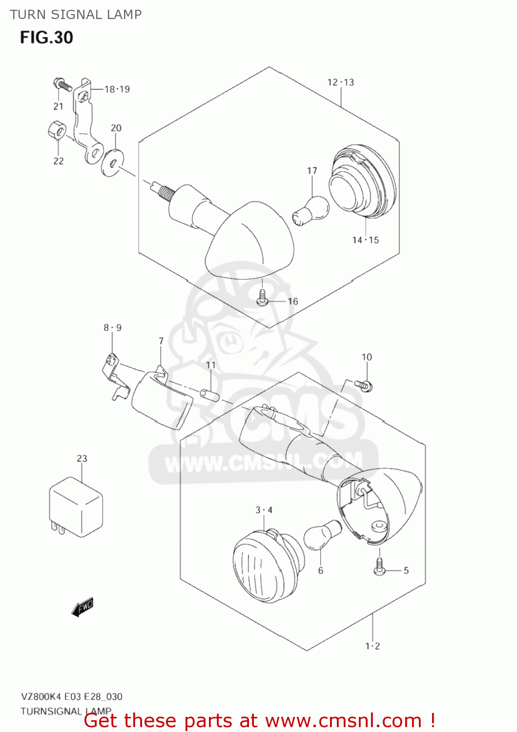 TURN SIGNAL LAMP VZ800 MARAUDER 2004 (K4) USA (E03)
