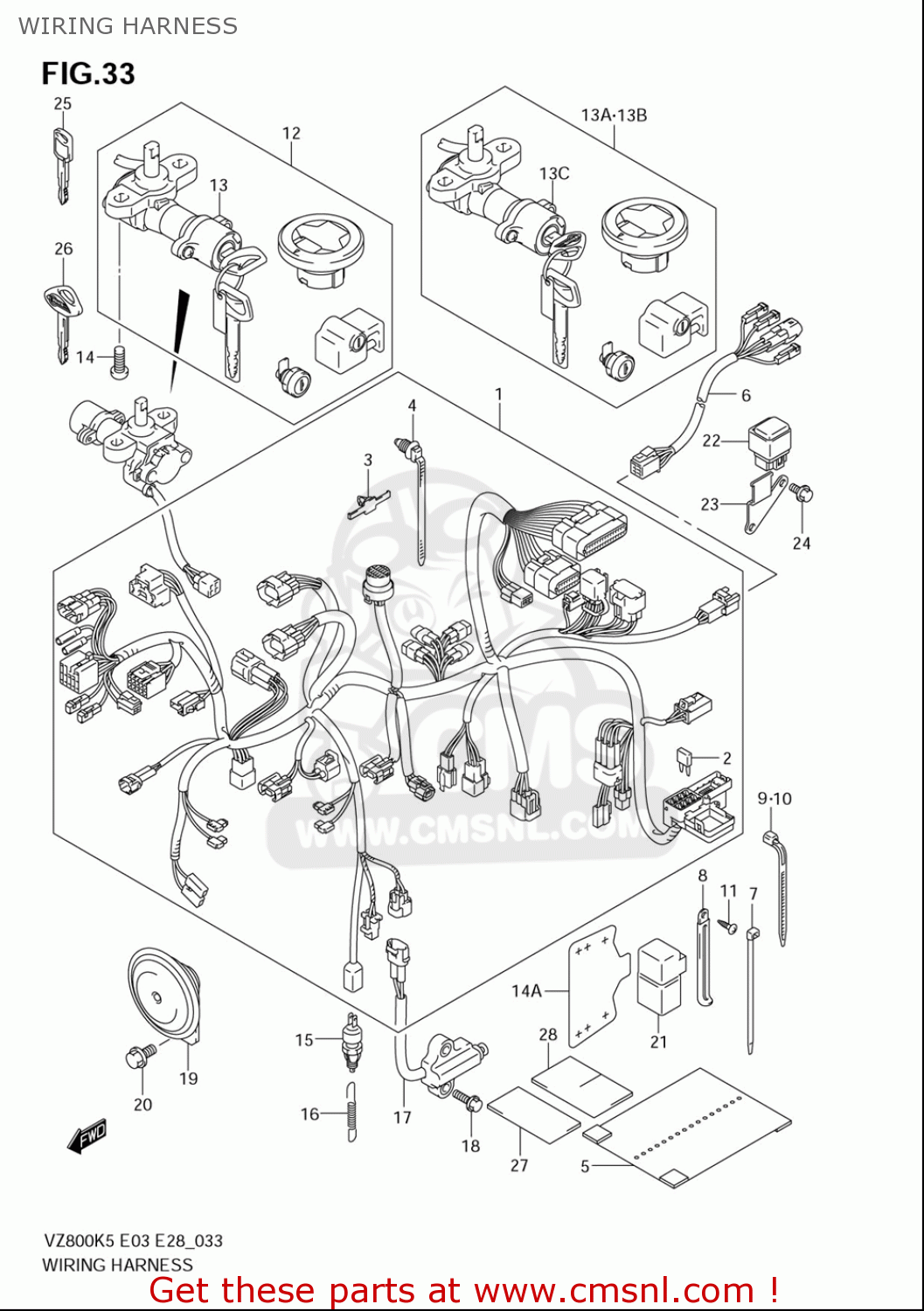 Suzuki Vz800 (usa) Wiring Harness - schematic partsfiche vz800 wiring diagram 