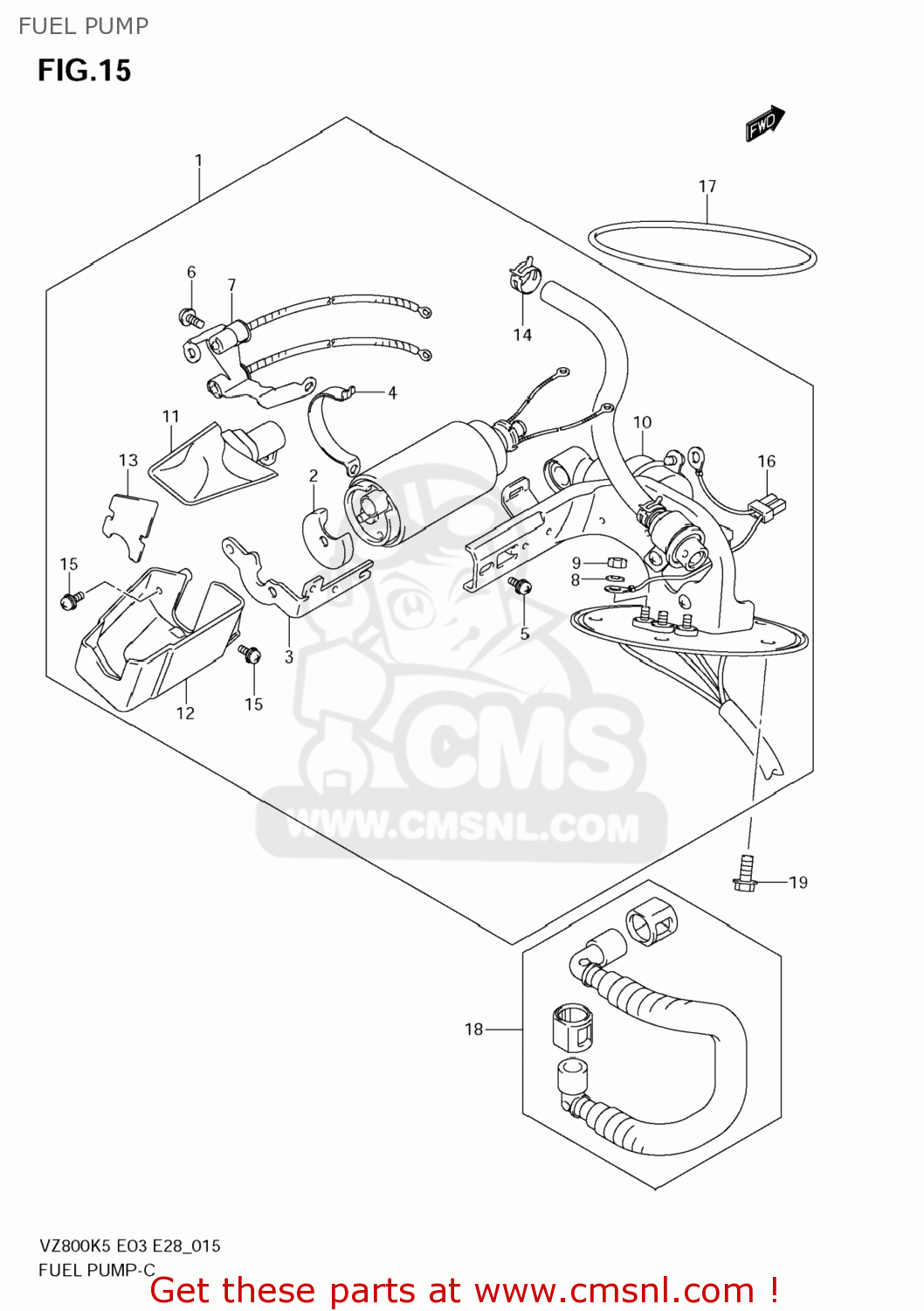FUEL PUMP VZ800Z BOULEVARD M50 2005 (K5) USA CALIFORNIA (E03 E33)