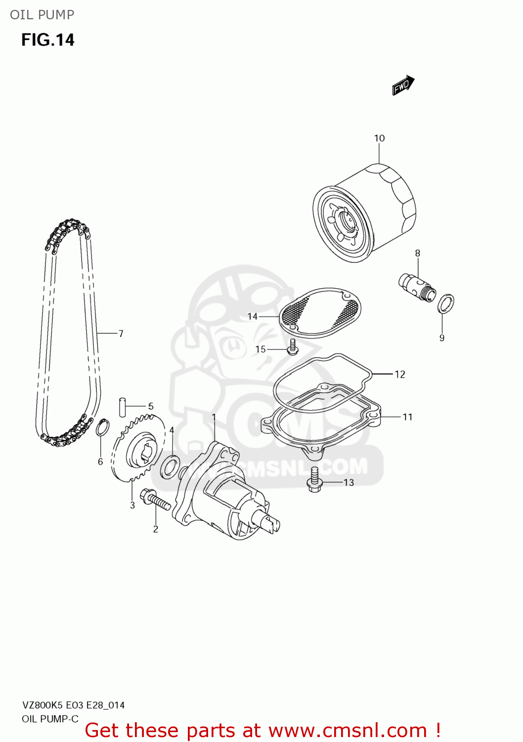 OIL PUMP VZ800Z BOULEVARD M50 2005 (K5) USA CALIFORNIA (E03 E33)