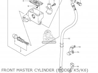 FRONT MASTER CYLINDER (MODEL K5/K6) - VZ800Z BOULEVARD M50 2005 (K5) USA CALIFORNIA (E03 E33)