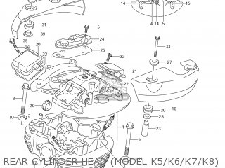 REAR CYLINDER HEAD (MODEL K5/K6/K7/K8) - VZ800Z BOULEVARD M50 2005 (K5) USA CALIFORNIA (E03 E33)