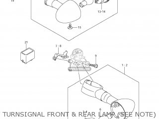 TURNSIGNAL FRONT & REAR LAMP (SEE NOTE) - VZ800Z BOULEVARD M50 2005 (K5) USA CALIFORNIA (E03 E33)