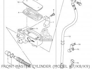 FRONT MASTER CYLINDER (MODEL K7/K8/K9) - VZ800Z BOULEVARD M50 2006 (K6) USA CALIFORNIA (E03 E33)
