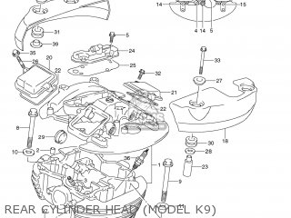 REAR CYLINDER HEAD (MODEL K9) - VZ800Z BOULEVARD M50 2006 (K6) USA CALIFORNIA (E03 E33)