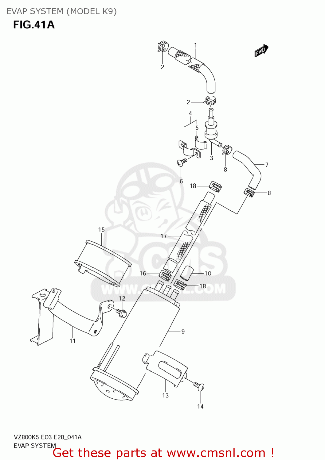 EVAP SYSTEM (MODEL K9) VZ800Z BOULEVARD M50 2007 (K7) USA CALIFORNIA (E03 E33)