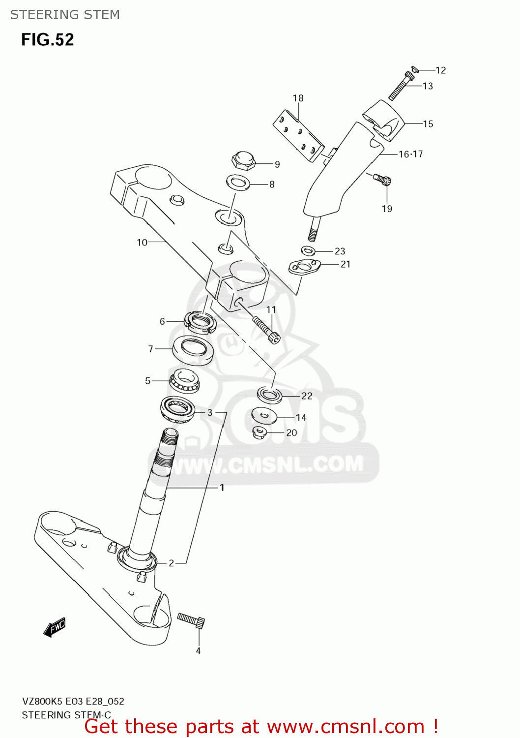 STEERING STEM VZ800Z BOULEVARD M50 2007 (K7) USA CALIFORNIA (E03 E33)