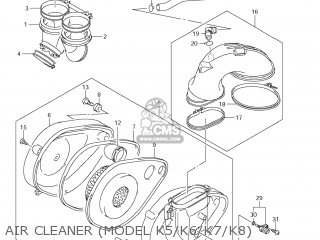 AIR CLEANER (MODEL K5/K6/K7/K8) - VZ800Z BOULEVARD M50 2007 (K7) USA CALIFORNIA (E03 E33)