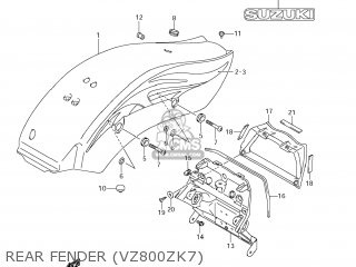 REAR FENDER (VZ800ZK7) - VZ800Z BOULEVARD M50 2007 (K7) USA CALIFORNIA (E03 E33)