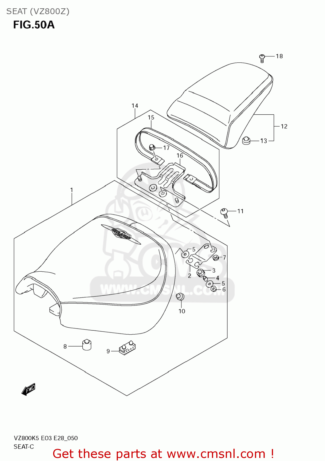 SEAT (VZ800Z) VZ800Z BOULEVARD M50 2009 (K9) USA CALIFORNIA (E03 E33)