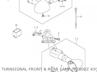 TURNSIGNAL FRONT & REAR LAMP (VZ800Z K9) - VZ800Z BOULEVARD M50 2009 (K9) USA CALIFORNIA (E03 E33)