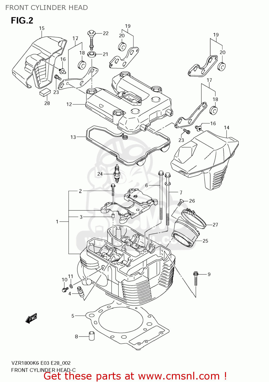 FRONT CYLINDER HEAD VZR1800 BOULEVARD M109R 2006 (K6) USA (E03)