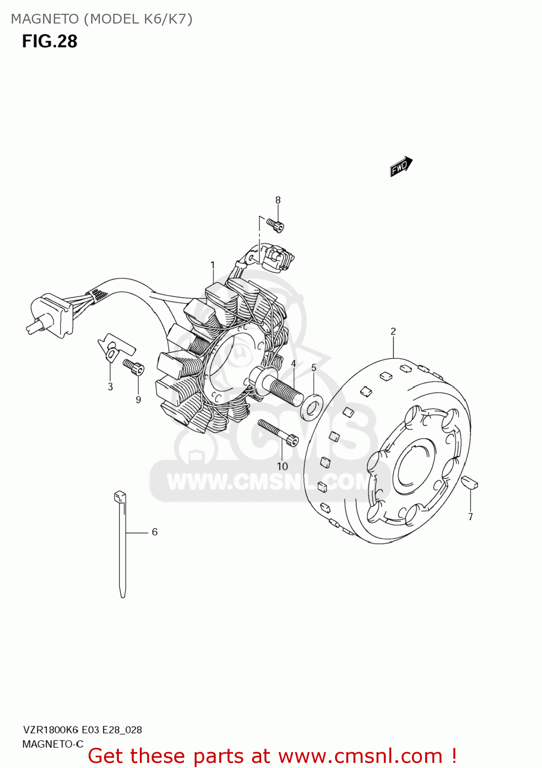 MAGNETO (MODEL K6/K7) VZR1800 BOULEVARD M109R 2006 (K6) USA (E03)