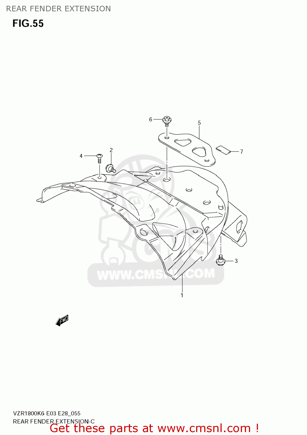 REAR FENDER EXTENSION VZR1800 BOULEVARD M109R 2006 (K6) USA (E03)