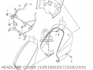 HEADLAMP COVER (VZR1800ZK7/ZK8/ZK9) - VZR1800 BOULEVARD M109R 2006 (K6) USA (E03)