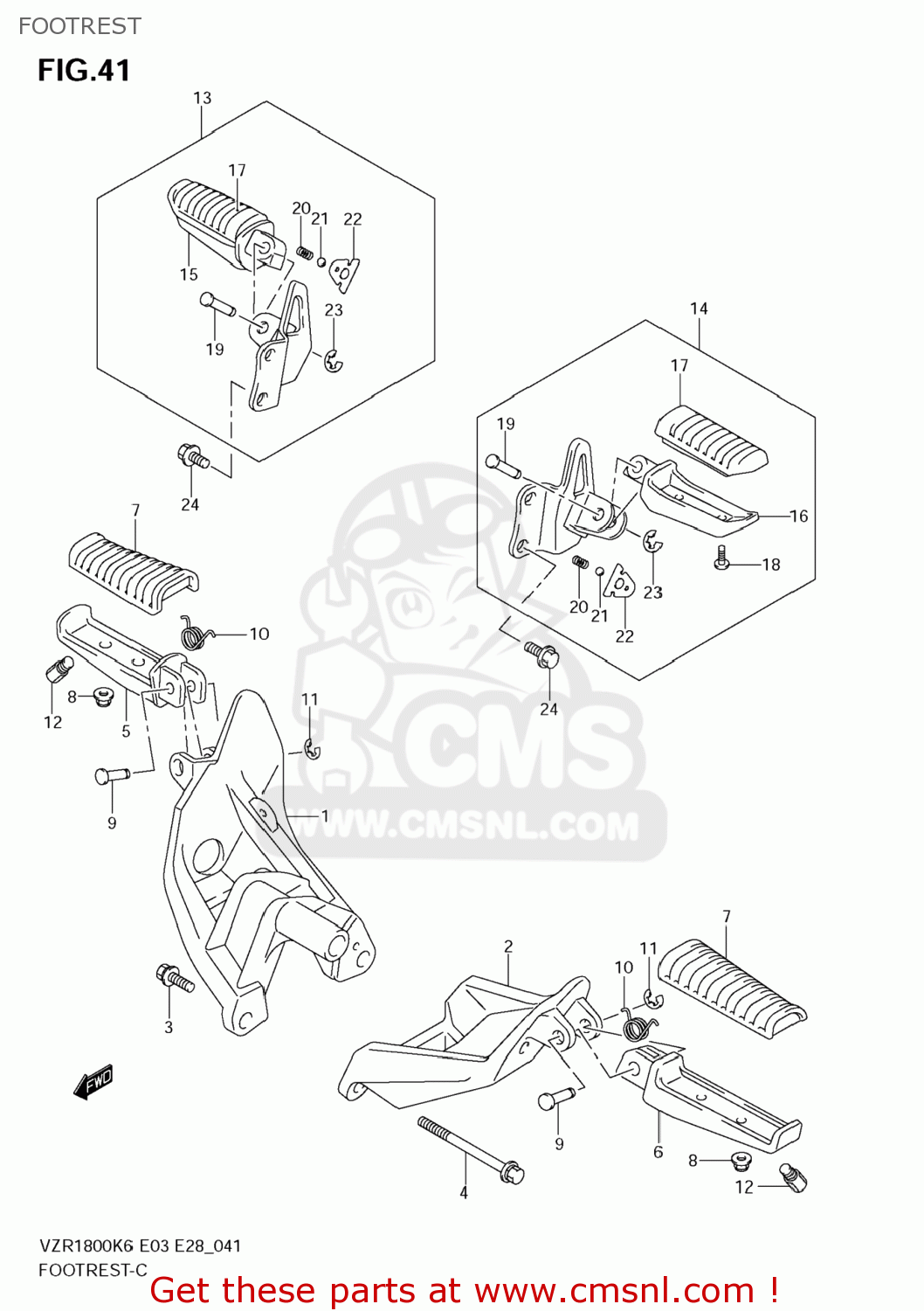 FOOTREST VZR1800 BOULEVARD M109R 2007 (K7) CALIFORNIA (E33)