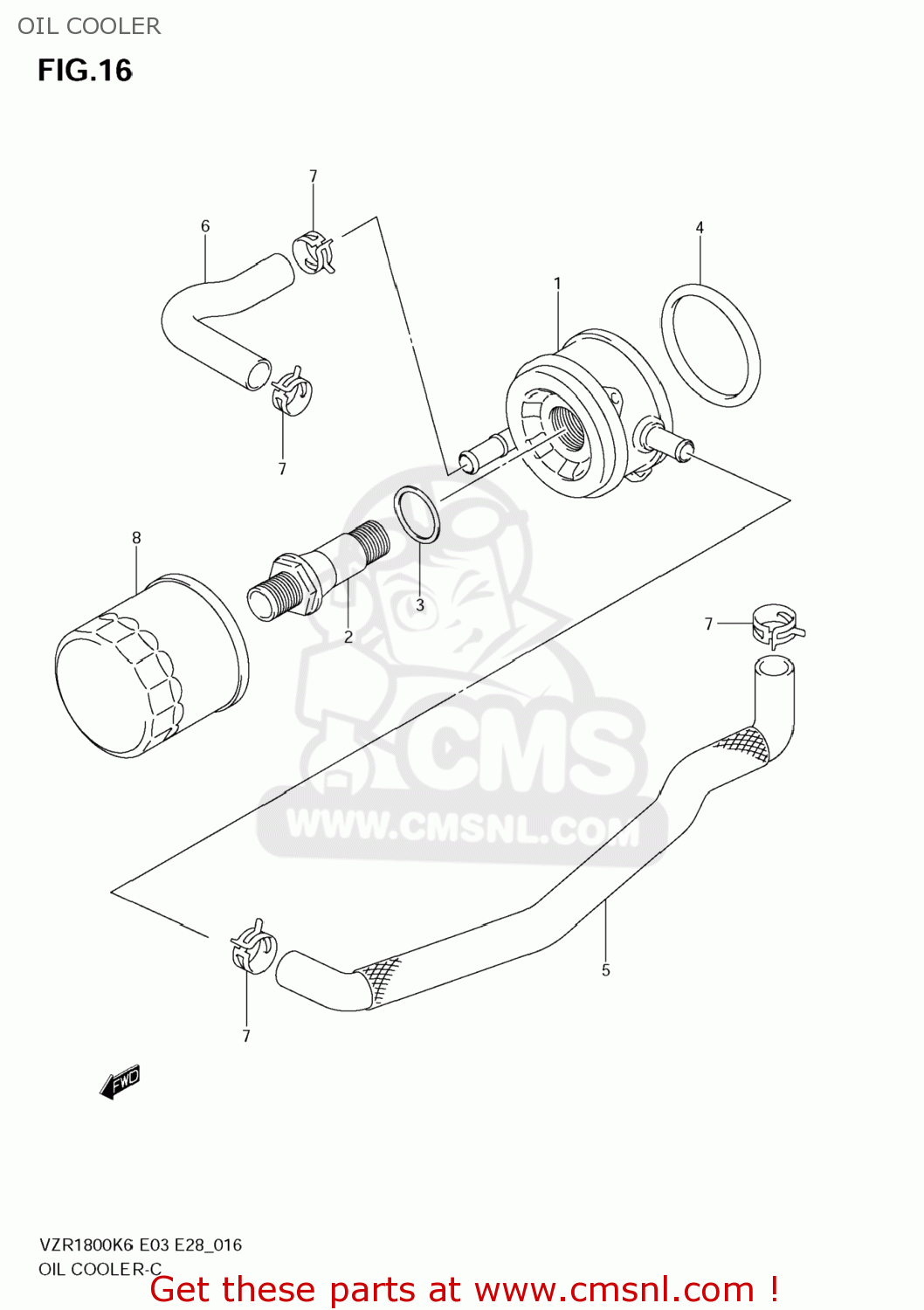 OIL COOLER VZR1800 BOULEVARD M109R 2007 (K7) CALIFORNIA (E33)