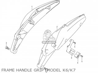 FRAME HANDLE GRIP (MODEL K6/K7 - VZR1800 BOULEVARD M109R 2007 (K7) CALIFORNIA (E33)