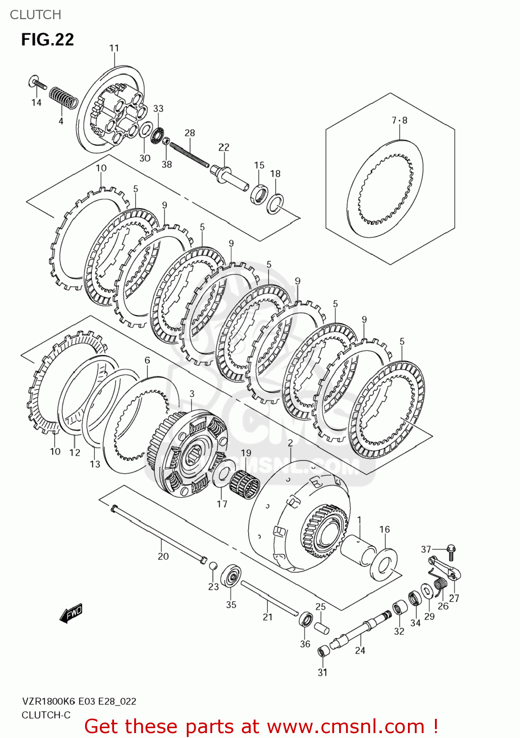 CLUTCH VZR1800 BOULEVARD M109R 2008 (K8) CALIFORNIA (E33)