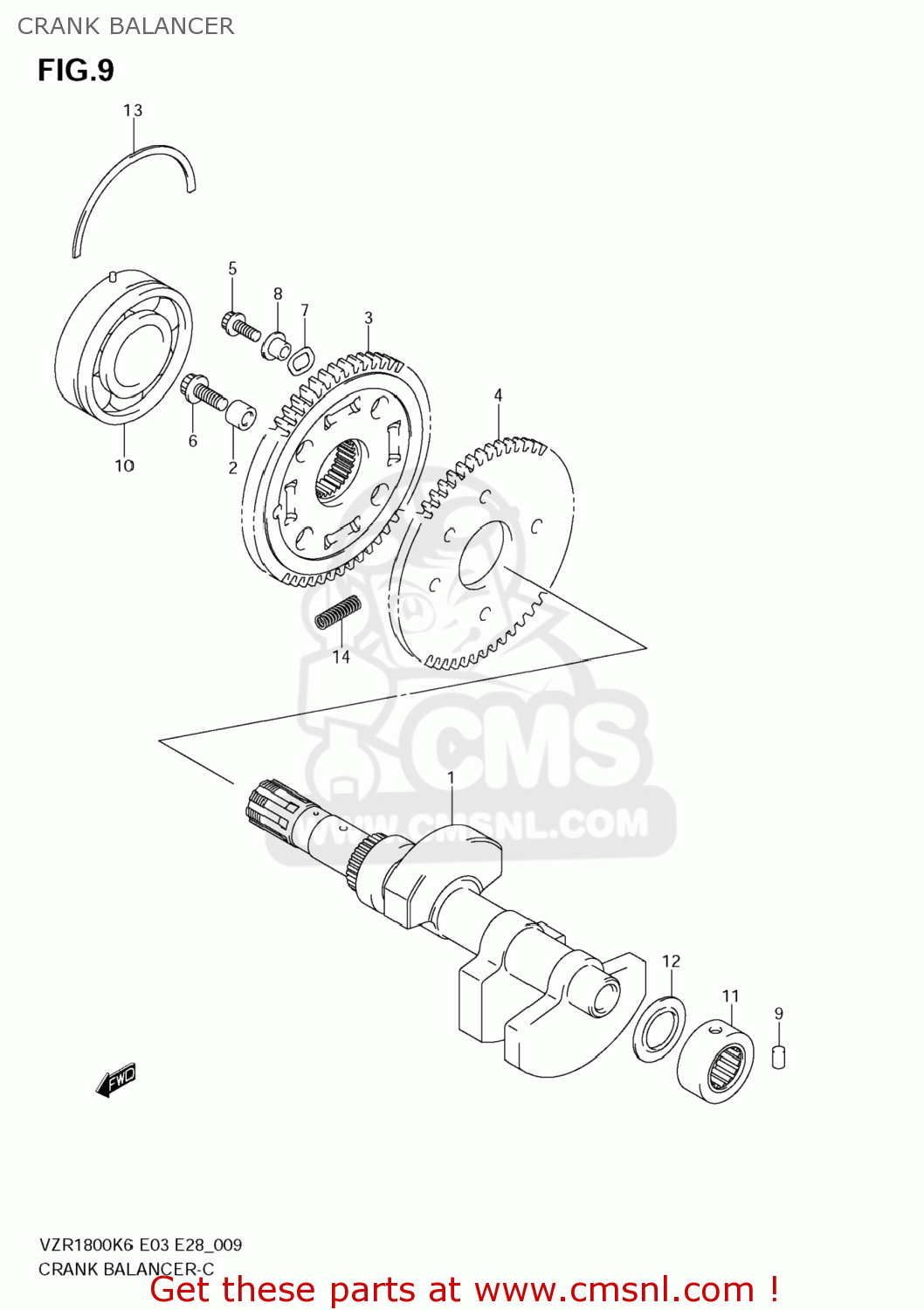 CRANK BALANCER VZR1800 BOULEVARD M109R 2008 (K8) CALIFORNIA (E33)