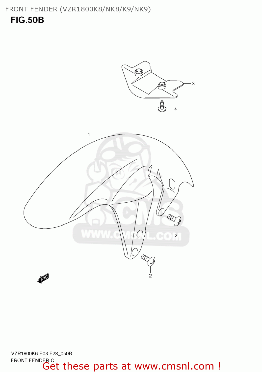 FRONT FENDER (VZR1800K8/NK8/K9/NK9) VZR1800 BOULEVARD M109R 2008 (K8) CALIFORNIA (E33)