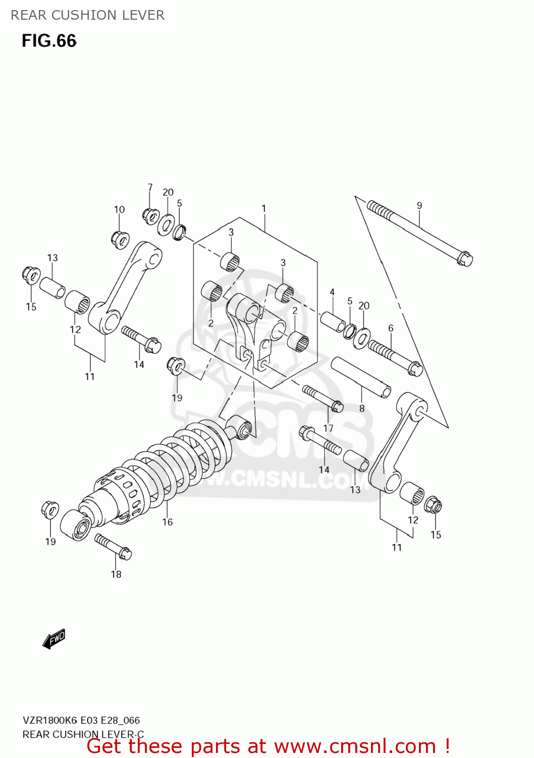 REAR CUSHION LEVER VZR1800 BOULEVARD M109R 2008 (K8) CALIFORNIA (E33)