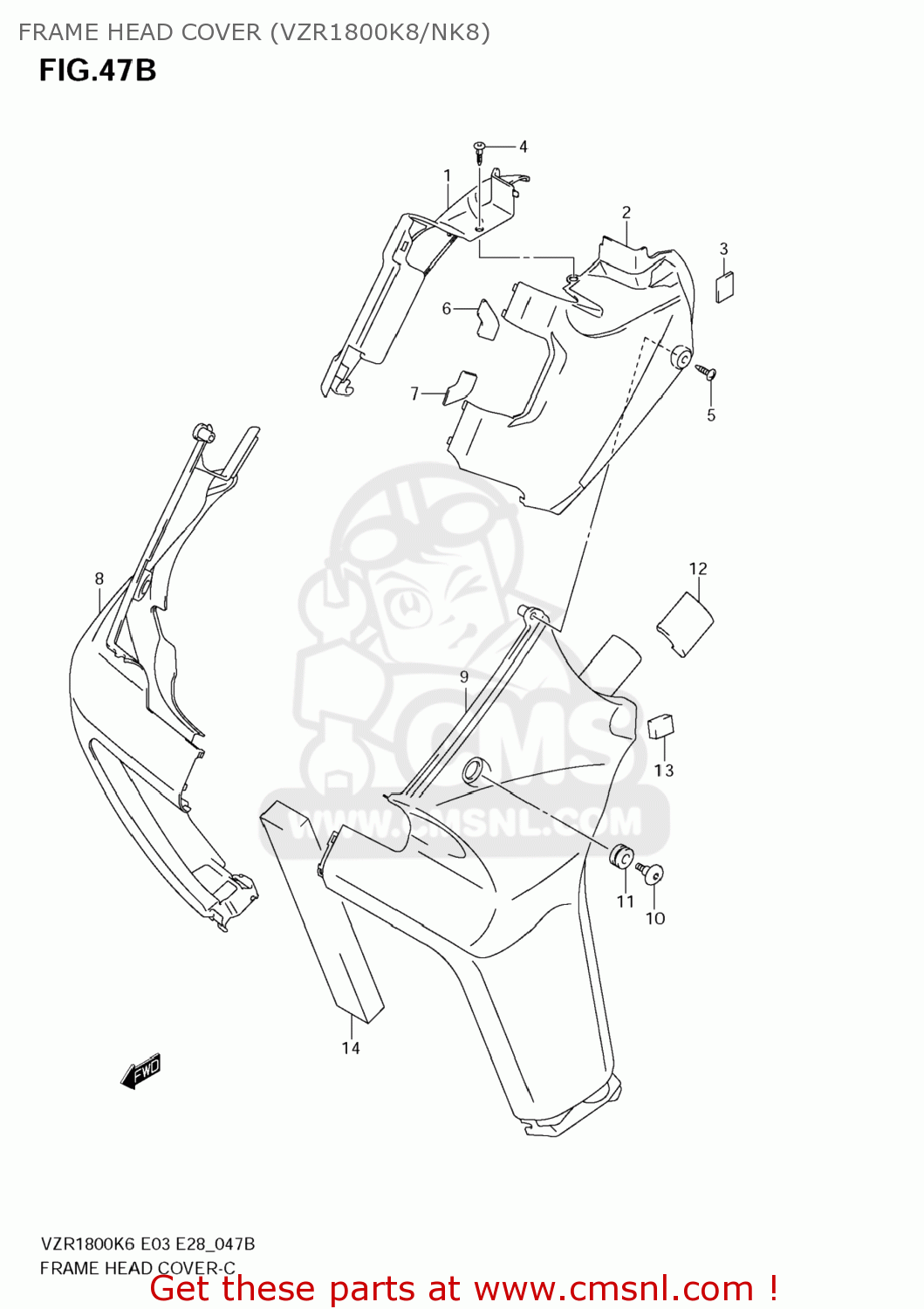 FRAME HEAD COVER (VZR1800K8/NK8) VZR1800 BOULEVARD M109R 2009 (K9) CALIFORNIA (E33)