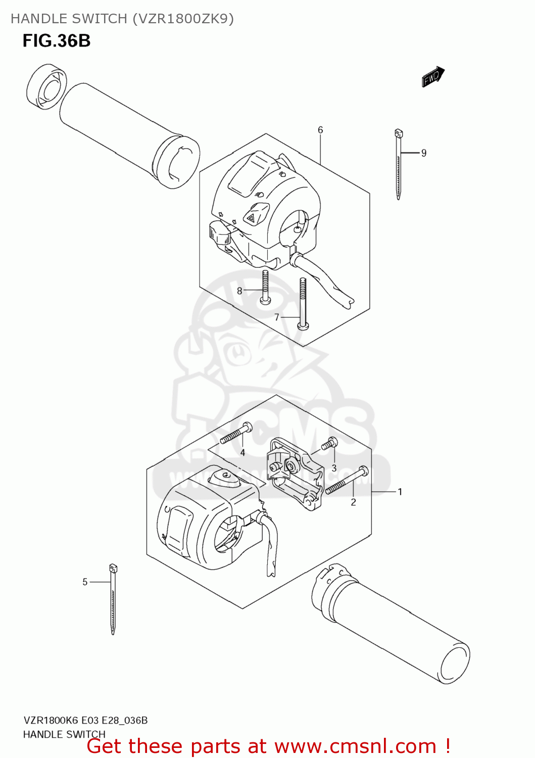 HANDLE SWITCH (VZR1800ZK9) VZR1800 BOULEVARD M109R 2009 (K9) CALIFORNIA (E33)