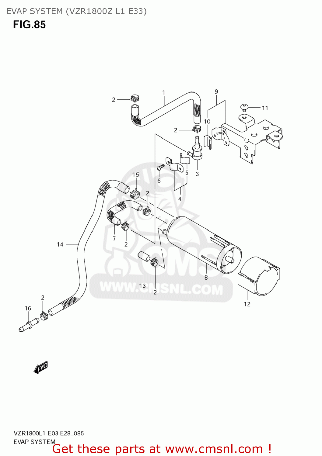 EVAP SYSTEM (VZR1800Z L1 E33) VZR1800 BOULEVARD M109R 2011 (L1) USA CALIFO CANAD (E03 E33 E28)
