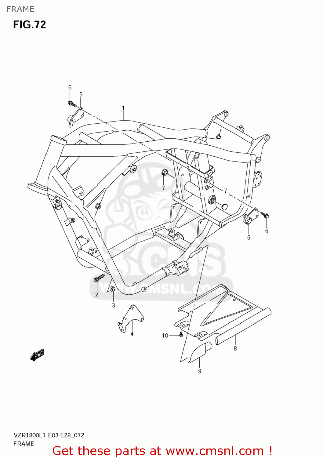 FRAME VZR1800 BOULEVARD M109R 2011 (L1) USA CALIFO CANAD (E03 E33 E28)