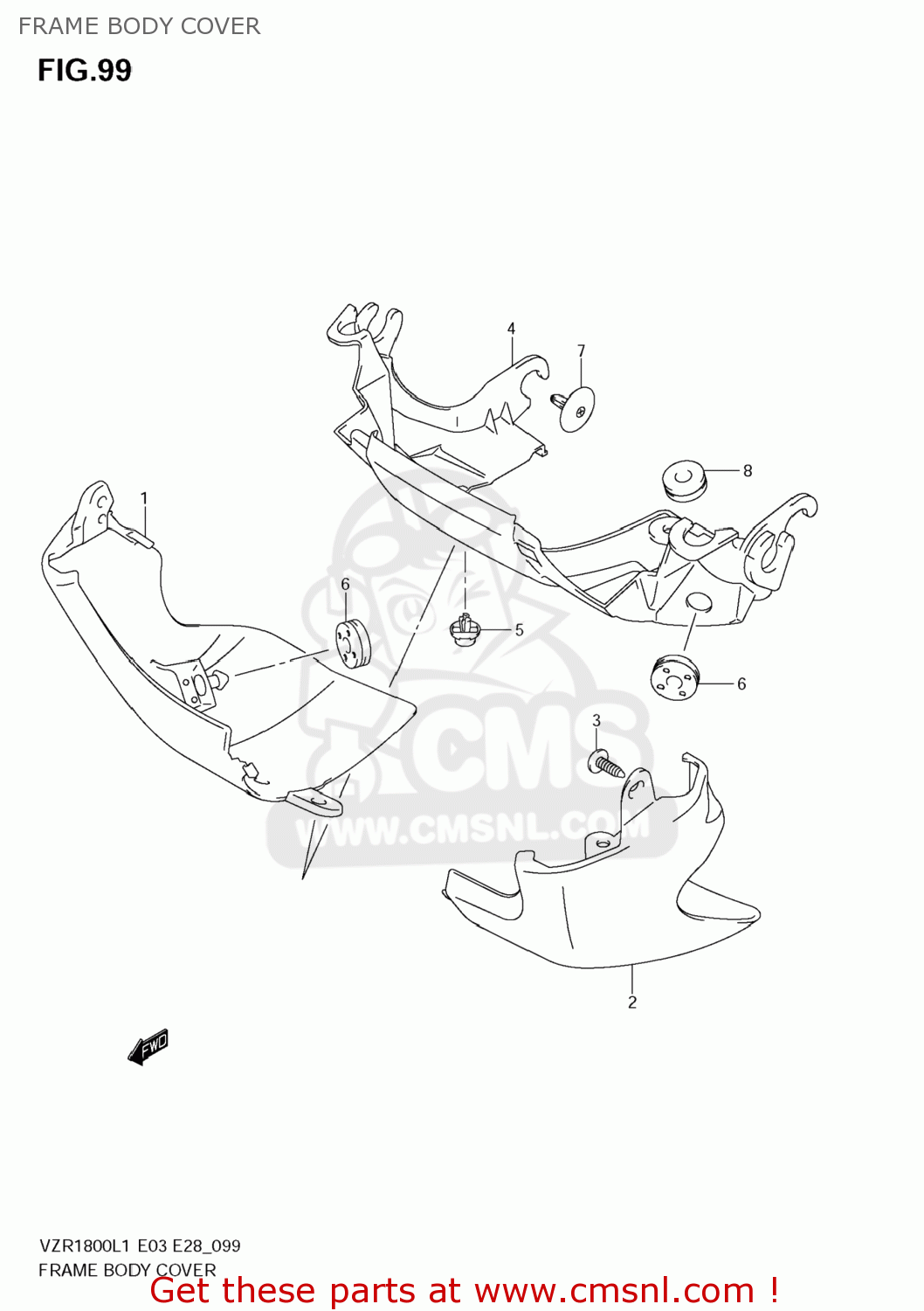 FRAME BODY COVER VZR1800 BOULEVARD M109R 2011 (L1) USA CALIFO CANAD (E03 E33 E28)