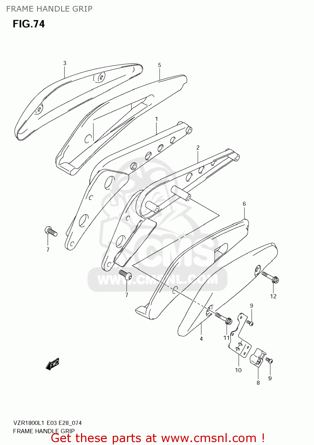 FRAME HANDLE GRIP VZR1800 BOULEVARD M109R 2011 (L1) USA CALIFO CANAD (E03 E33 E28)