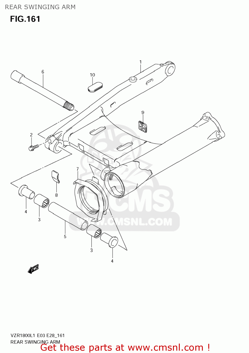 REAR SWINGING ARM VZR1800 BOULEVARD M109R 2011 (L1) USA CALIFO CANAD (E03 E33 E28)