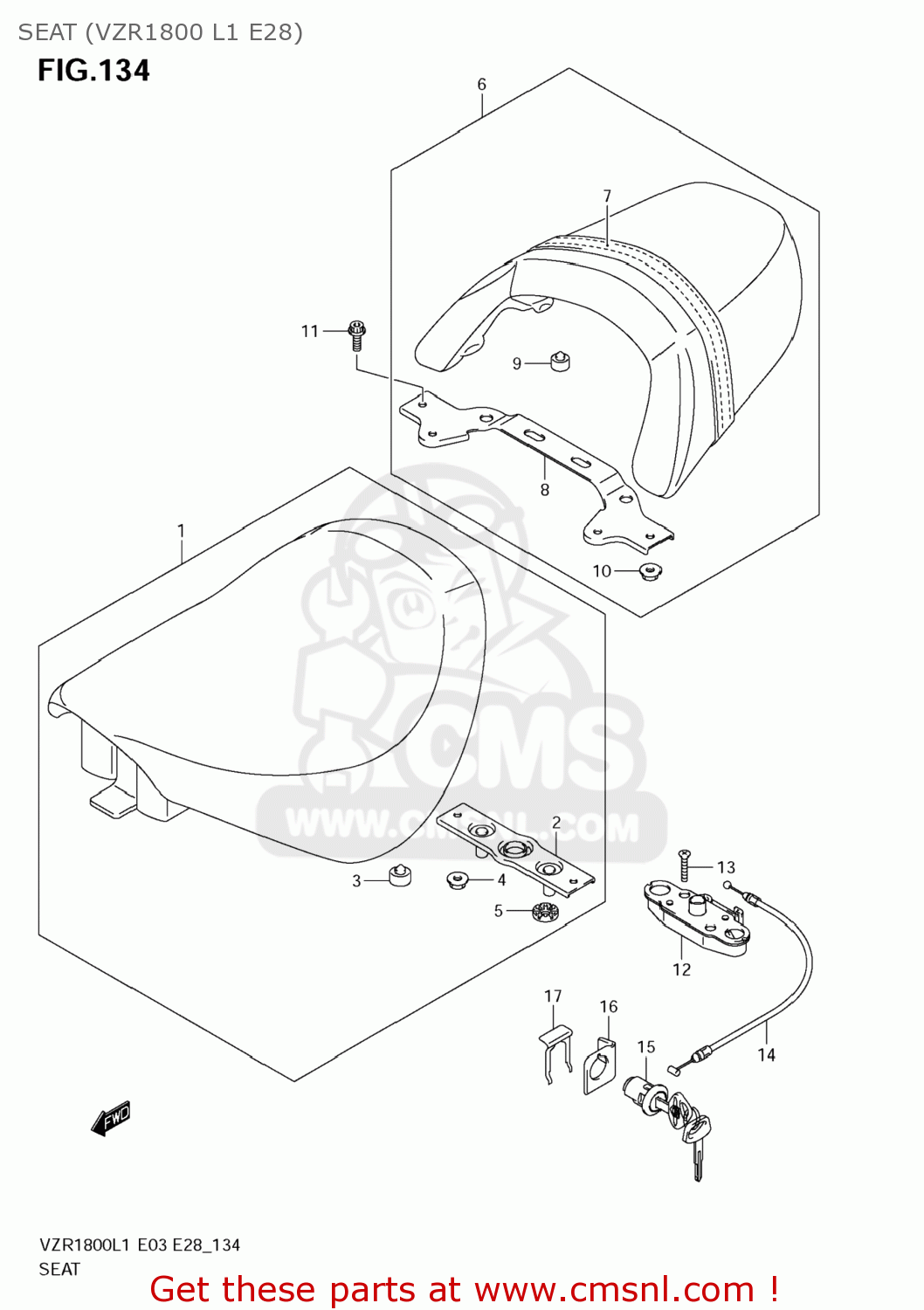 SEAT (VZR1800 L1 E28) VZR1800 BOULEVARD M109R 2011 (L1) USA CALIFO CANAD (E03 E33 E28)